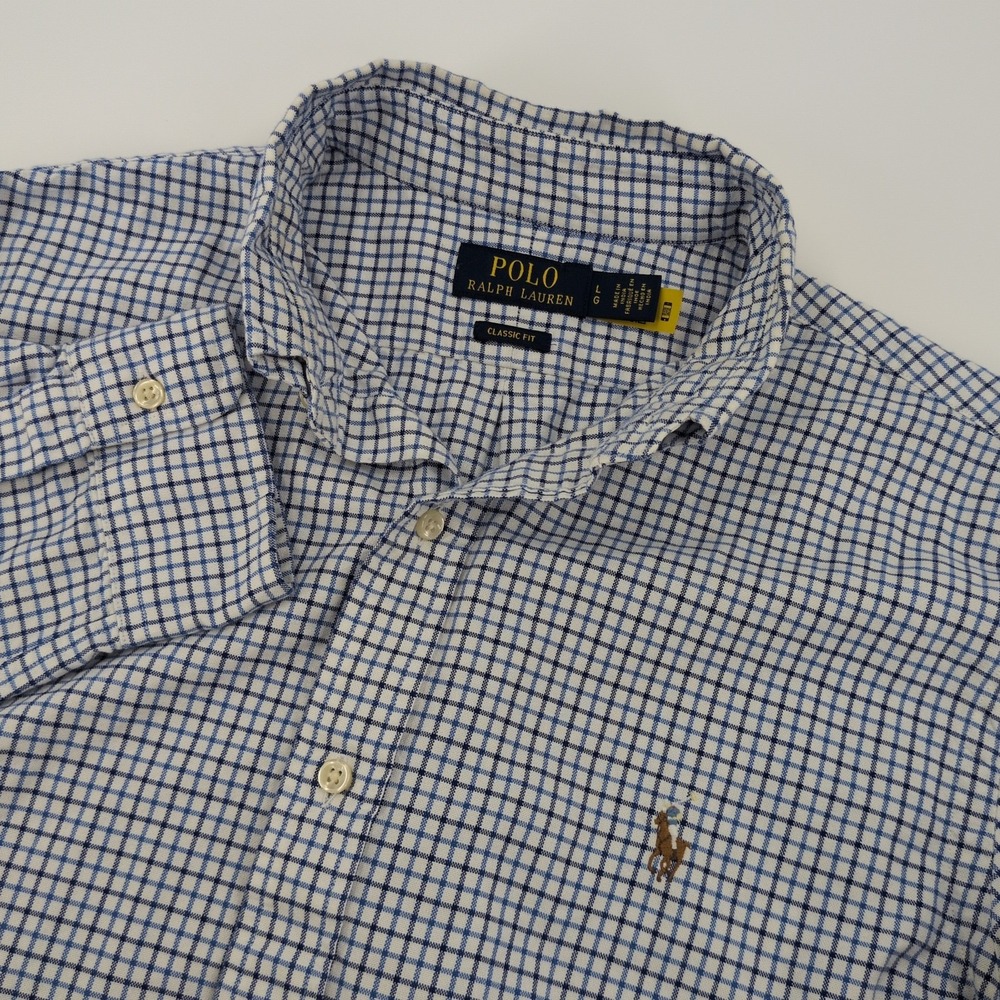 Polo Ralph Lauren Mens Sz L Long Sleeve Button Up Shirt Classic Fit Flesh Pony